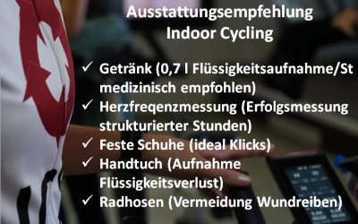 Ausstattungsempfehlung Indoor Cycling